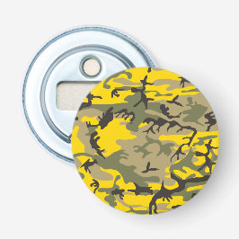 Gele en groene camouflage, leger, leger button flesopener