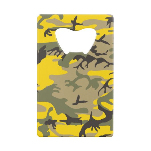 Gele en groene camouflage, leger, leger creditkaart flessenopener (Achterkant)