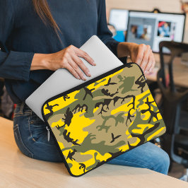 Gele en groene camouflage, leger, leger laptop sleeve