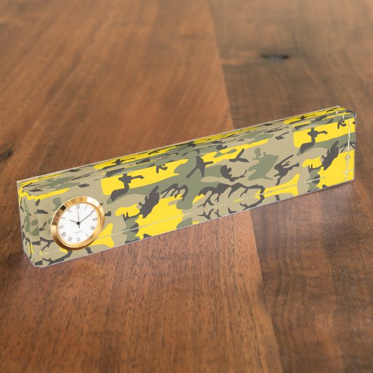 Gele en groene camouflage, leger, leger naambordje (Zijkant)