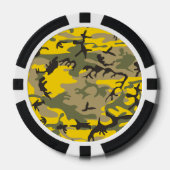 Gele en groene camouflage, leger, leger poker chips (Voorkant)