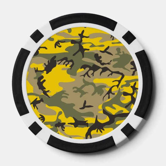 Gele en groene camouflage, leger, leger poker chips (Achterkant)