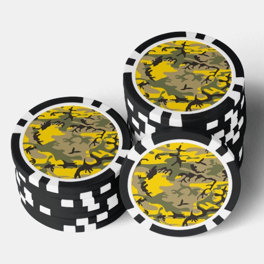 Gele en groene camouflage, leger, leger poker chips (Opstapeling)