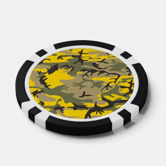 Gele en groene camouflage, leger, leger poker chips (Enkel)