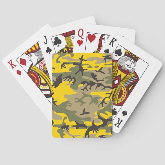 Gele en groene camouflage, leger, leger pokerkaarten (Achterkant)