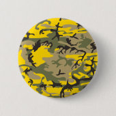 Gele en groene camouflage, leger, leger ronde button 5,7 cm (Voorkant)