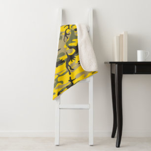 Gele en groene camouflage, leger, leger sherpa deken