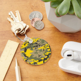 Gele en groene camouflage, leger, leger sleutelhanger