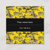 Gele en groene camouflage, leger, leger vierkante visitekaartje (Achterkant)