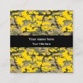 Gele en groene camouflage, leger, leger vierkante visitekaartje (Achterkant)