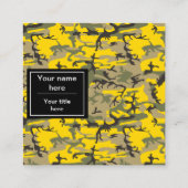 Gele en groene camouflage, leger, leger vierkante visitekaartje (Achterkant)