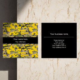 Gele en groene camouflage, leger, leger vierkante visitekaartje