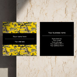 Gele en groene camouflage, leger, leger vierkante visitekaartje
