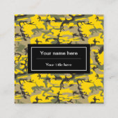 Gele en groene camouflage, leger, leger vierkante visitekaartje (Achterkant)