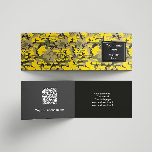 Gele en groene camouflage, leger, leger visitekaartje