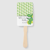 Gele en Groene Citroen Limoen Bruiloft Handwaaier (Voorkant)