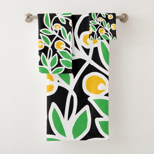 Gele en groene doodle bad handdoek (Insitu)