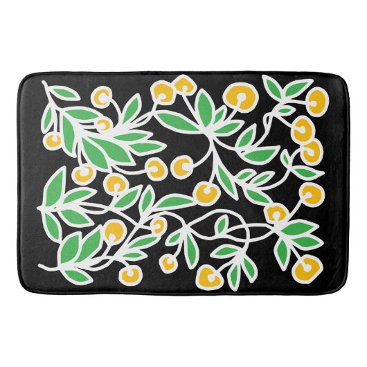 Gele en groene doodle badmat (Voorkant)