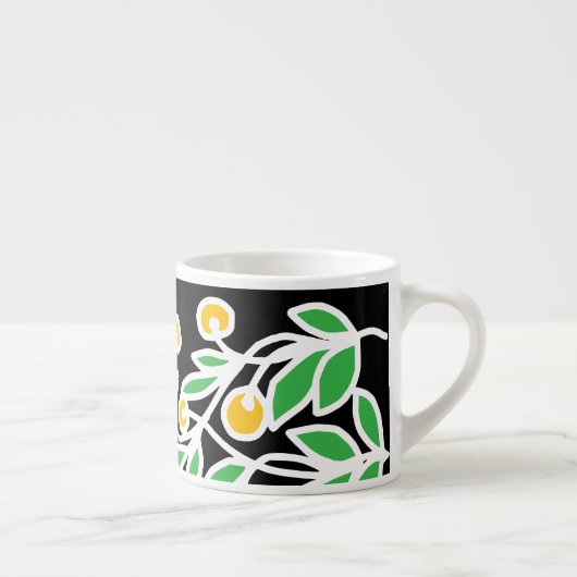 Gele en groene doodle espresso kop (Rechts)