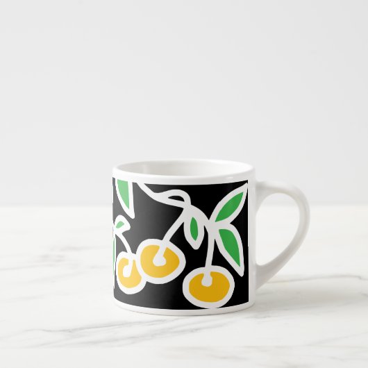 Gele en groene doodle espresso kop (Rechts)