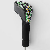 Gele en groene doodle golfheadcover (Schuin)