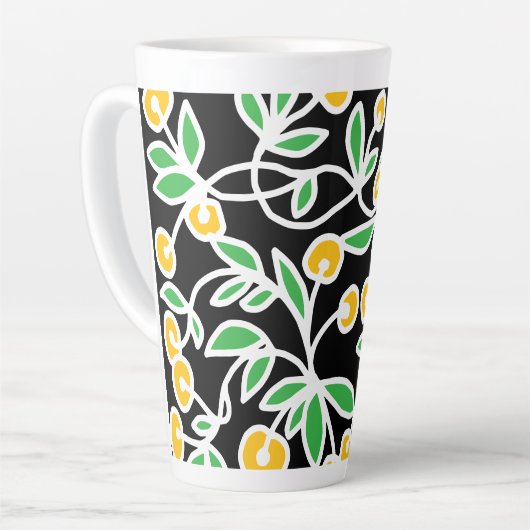 Gele en groene doodle latte mok (Linkerhoek)