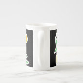 Gele en groene doodle porselein kop (Achterkant)