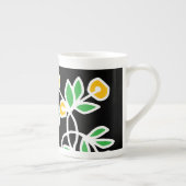 Gele en groene doodle porselein kop (Rechts)