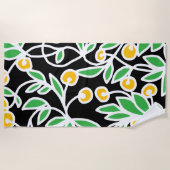 Gele en groene doodle strandlaken (Voorkant)