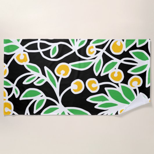 Gele en groene doodle strandlaken (Voorkant)