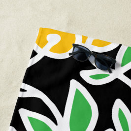 Gele en groene doodle strandlaken