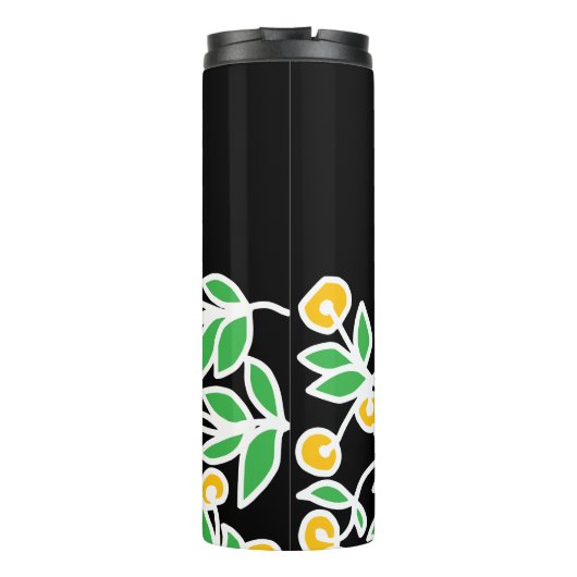 Gele en groene doodle thermosbeker (Achterkant)