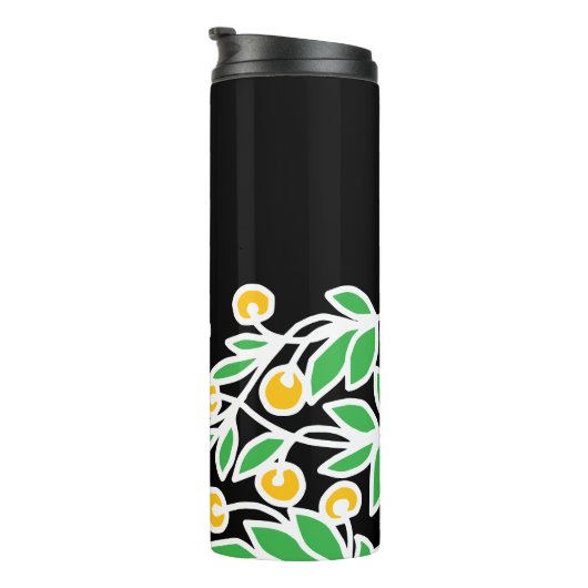 Gele en groene doodle thermosbeker (Geroteerd rechts)