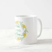 Gele en groene Floral Home School Mam Wreath Koffiemok (Voorkant rechts)