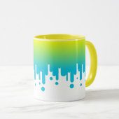 Gele en groene gradiënt druppelen mok (Voorkant rechts)