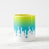 Gele en groene gradiënt druppelen tweekleurige koffiemok (Center)