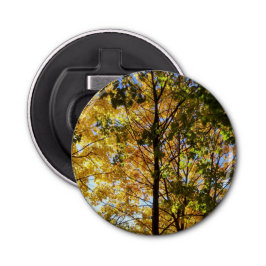 Gele en groene Herfst Button Flesopener