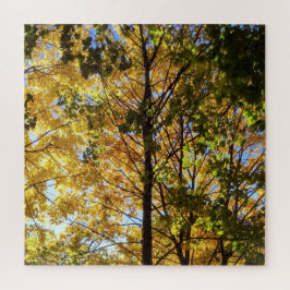 Gele en groene Herfst Legpuzzel
