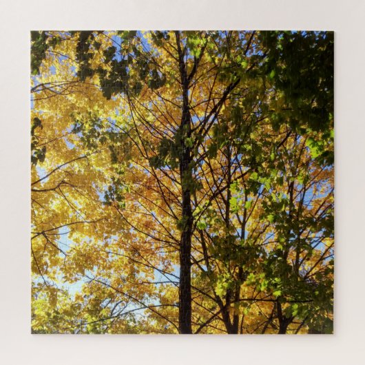 Gele en groene Herfst Legpuzzel (Verticaal)