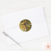 Gele en groene Herfst Ronde Sticker (Envelop)
