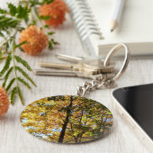 Gele en groene Herfst Sleutelhanger (Zijkant)