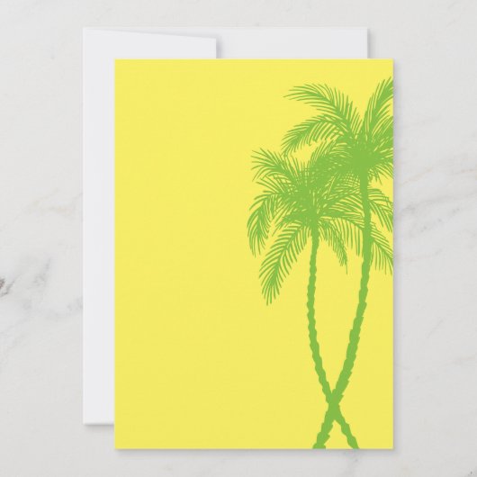 Gele en groene huwelijksuitnodigingen kaart (Achterkant)