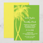 Gele en groene huwelijksuitnodigingen kaart (Voorkant / Achterkant)