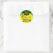 Gele en groene klasse van 2014 Afstuderen Stickers (Tas)