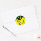 Gele en groene klasse van 2014 Afstuderen Stickers (Envelop)