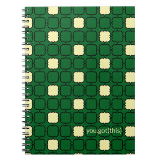 Gele en groene klaver aanmoediging notitieboek