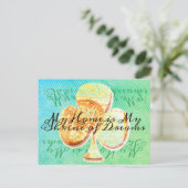 Gele en groene klaver met jouw tekst briefkaart (Staand voorkant)