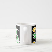 Gele en groene krabbel espresso kop (Achterkant)