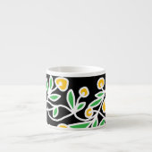 Gele en groene krabbel espresso kop (Voorkant)