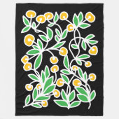 Gele en groene krabbel fleece deken (Voorkant)